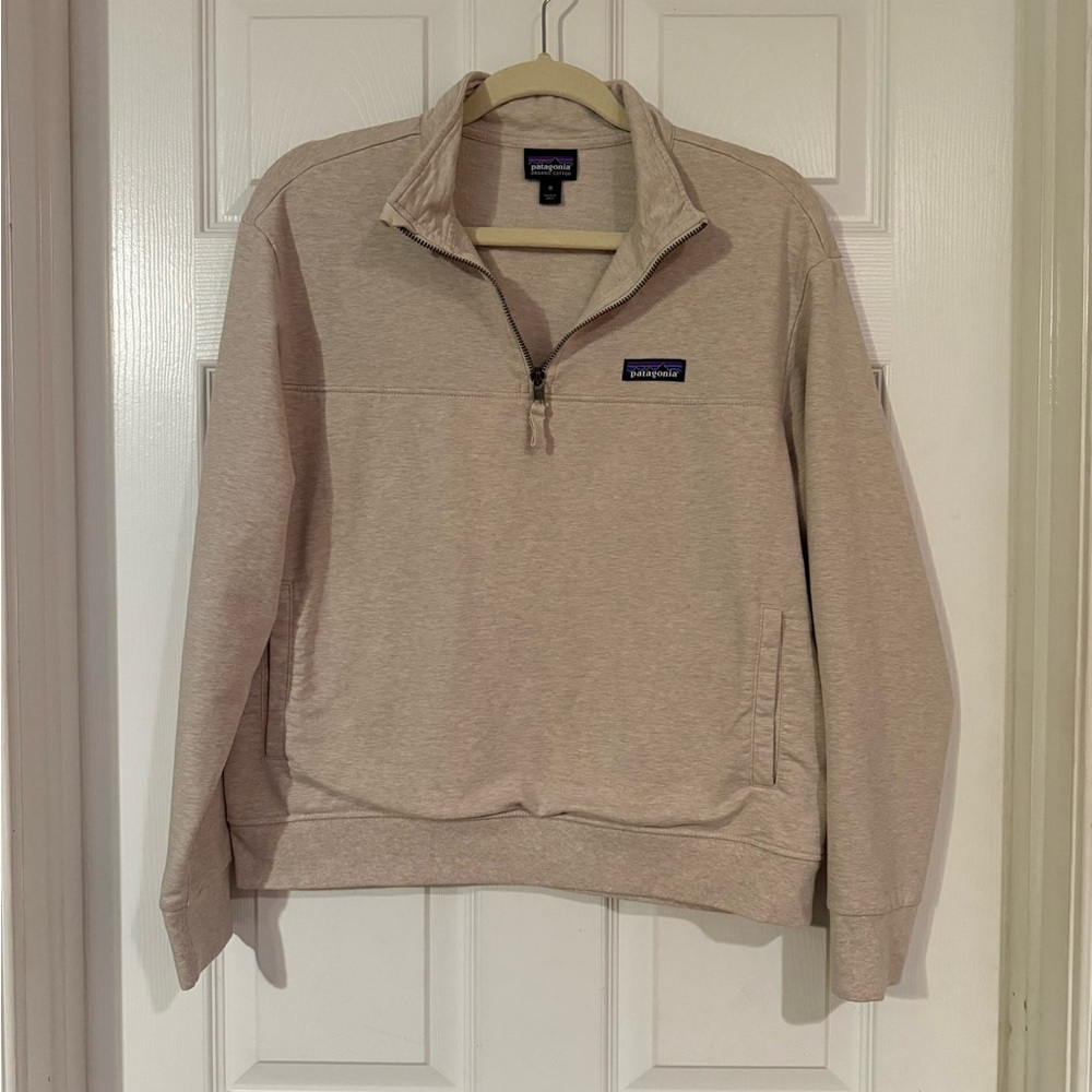 Patagonia Light Tan Oatmeal Natural Quarter-Zip Sweatshirt Pullover - Picture 2 of 6